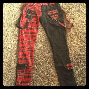 Men’s Black/Plaid Bondage punk trousers